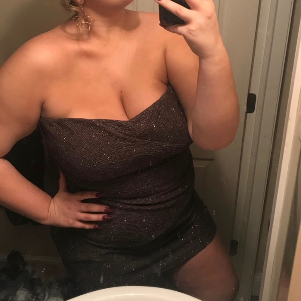 Glitter strapless dress